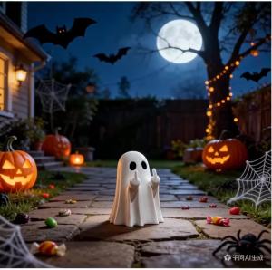 Tượng Ma Ngón Giữa Dễ Thương Nhỏ Xinh Trang Trí Nhà Cửa Halloween Tượng Kinh Dị Đáng Yêu Vật Trang Trí Trung Tâm Bàn Cà Phê Chất Liệu Nhựa