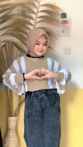 Celana kulot snow hitam dan Celana Panjang Wanita Jeans rawis Snow