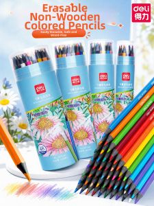 deli | Erasable Non-wood Color Pencil Set
