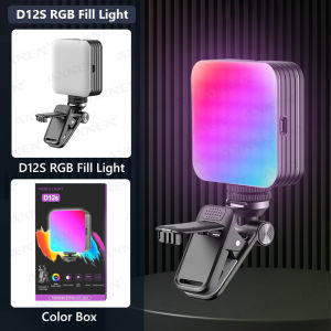 AXNEN | RGB LED Selfie Light Phone Fill Light 3 Modes Dimmable Light Rechargeable Portable Video Light for Vlog Video Conference