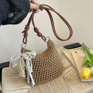 JIFANPAUL | Summer Lightweight Weave Crossbody Bucket Bag Zipper