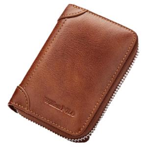WILLIAMPOLO | Anti Theft Card Wallet Genuine Leather Small