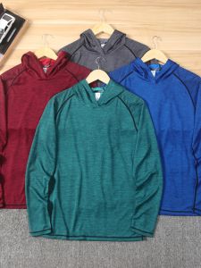 Outdoor Level! Quick-Drying and High Elasticity! Men 3D 3D Cutting Sports Training Long Sleeve T-shirt Bottoming Hoodie