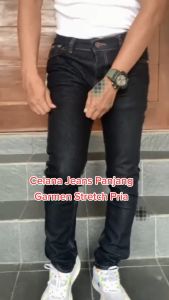 Bayar di Tempat COD - Celana Jeans Pria Lelaki Laki2 Dewasa Pensil Slimfit Slim fit Slimpit Stretch Street Strit Karet Melar Jumbo Besar Cowo Cowok Murah Meriah Distro Bandung Jins Jean Warna Biru Dongker Navy Garmen Garment Tua Terbaru 2023