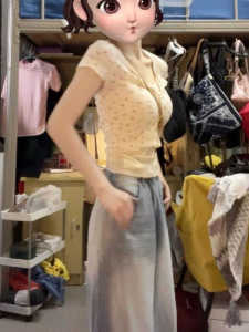 เสื้อยืดแขนสั้นลายดอกไม้ Pure Desire สำหรับผู้หญิงในช่วงฤดูร้อน เสื้อแขนสั้นเข้ารูป ดีไซน์เข้ารูป เสื้อผ้าทำงานสไตล์เกาหลี