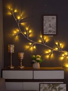 48 LED Birch Vine Lights Battery Power Artificial Branch Vine Light for Christmas Fireplaces Tables Indoors And Outdoors Decor