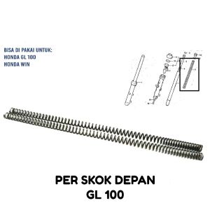 Per Skok Depan GL 100 (Harga Per Set Isi 2) - Peer Pir Ver Vir Dalam As Linggis Sok Sekok Shockbreaker Depan Honda CB 100 Win 100