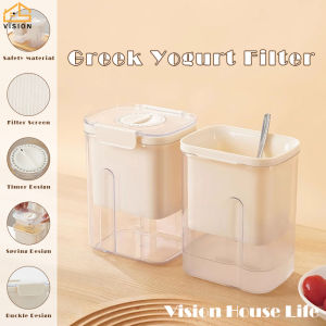 Vision Yogurt Strainer with Timer Multi Application Filter with Lid Fine Mesh Strainer Homemade Greek Yogurt Strainer Maker Milk Filter Juicing Food Sieve Strainer Kitchen Tools for Home