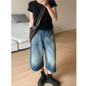 Quần Jeans Denim Ống Rộng Cạp Cao Phong Cách Mỹ Retro Cho Nữ Mùa Hè Quần Ống Rộng Thẳng Ôm Dáng Thời Trang Thường Ngày