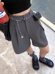 Pear Shapes Casual Suit Shorts Womens Summer Plus Size Plus Size Ladies Cover Drooping Slimming A- line Wide Leg Cropped Pants