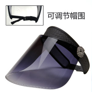 หมวกกันแดดหมวกกันแดดบังแดดกันรังสียูวี สำหรับขี่จักรยานไฟฟ้า ผู้ชาย สีสำหรับงานเชื่อมแบบไม่มีหลังคาด ปิดทั้งหน้า ในฤดูร้อน