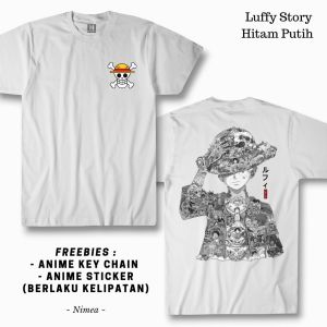 Kaos Luffy Story Hitam Putih - Nimea