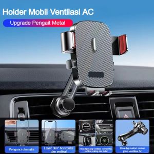 Holder Hp Jepit Mobil Dapat Memutar 360 derajat / Phone Holder Mobil Lubang AC/ Tempat Dudukan Smartphone Ventilasi Ac