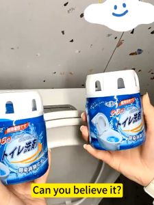 【Can use 200 days 】No need to wash the toilet Toilet Bowl Automatic Toilet Bowl Cleaner Toilet cleaners for Stain Automatic Bleach Quantitative Auto Releasing dirt removal Cleaner Deodorizer Automatic Stain Remover Blue Tab Tablet Flush Deodorizes