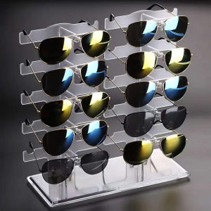 1pc Transparent glasses display rack double row sunglasses storage rack glasses storage area sunglasses holder