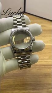 Vỏ Đồng Hồ Bằng Thép Không Gỉ Chất Lượng Cao 36mm/40mm Fit NH34 NH35 NH36 ETA2824 PT5000 Với Vòng Đeo Tay Kiểu Tổng Thống Mặt Kính Sapphire