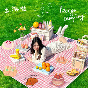 Outdoor Picnic Mat Foldable Moistureproof Waterproof Tikar Picnic Camping Mat Beach Cushion Picnic bag basket Easy Carry Tikar Berkela 户外野餐垫 可折叠