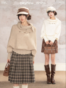 loveheynew | Áo Sweater Knit Cổ Bẻ Ngắn