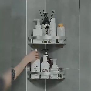 ในห้องน้ำ ที่วางของ ชั้นวางของ ที่เก็บของ เข้ามุม ชั้นอลูมิเนียมติดผนัง ชั้นวางของในห้องน้ำ ห้องครัว ไม่ต้องเจาะ ติดตั้ง จัดส่งฟรี