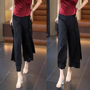 YOUFAN | Traditional Style Wide Leg Pants 8-Inch Skirt Pants