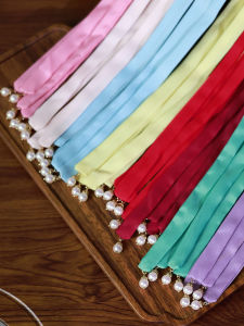 Red Vine Cane Pearl Hairband 1.7m Imitation Pearl Hairband Hanfu Accessory Daily Chinese Style Decorative Hairband