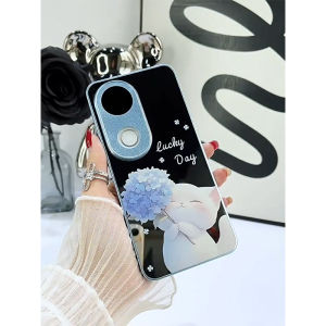 Vivo V40 V30 V29 V27 5G Case Vivo V40 V30 V27 Pro Case Hydrangea Cat High-definition Makeup Mirror Goddess Premium Feeling Anti-fall New Model Hard Simple Full Cover