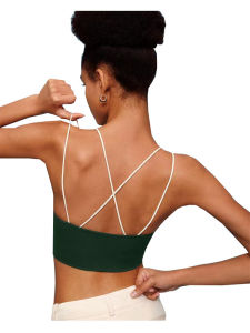 Fitness Sports Vest Womens Yoga Strapless High Elasticity Quick Dry Breathable Tank Top Cotton Blend Pure Color Casual Wear