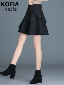 Chiffon A-Line Mini Skirt Womens Spring Summer New Style Elegant High Waist Pleated Skirt with Lace Design Polyester Fiber