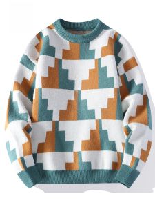 ROMON | Loose Fit Casual Knitted Sweater Thickened Hoodie Warmth Youthful Style Winter Collection Lomond Mens Fashionable Knitwear