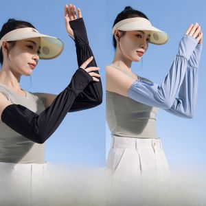 MiiOW | แขนกันแดดผ้าไหมน้ำแข็งสำหรับผู้หญิง MiiOW Cat Lady ฤดูร้อน 2025 แขนยาวแบบลำลองระบายอากาศได้ดีป้องกันรังสียูวีสำหรับขี่จักรยานขับรถตกปลา