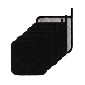 Pack of 1-4 Heat-Resistant Potholders for Kitchen Use with a Focus on Thermal Protection and Practical Functionality Oven Rack