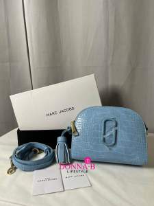 Marc Jacobs The Snapshot Croc-Embossed Camera Bag – Air Blue