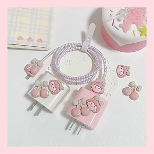 1 Set 5 PCS Paket Cover Pelindung Kabel & Kepala Charger Untuk Charger iPhone 18w & 20w