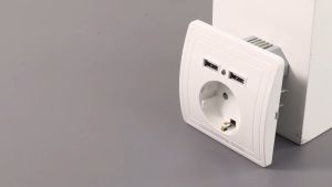 Taffware Stop Kontak Dinding EU Plug dengan 2 USB Port - SCN2 - White