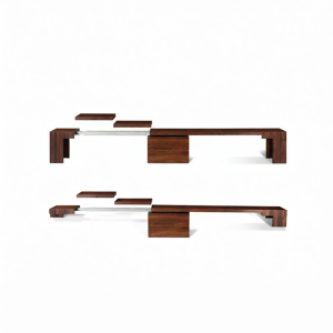 Nordic Style Extendable Foldable Solid Wood Dining Table Rectangular Shape Seating for 8 People Invisible Table And Chair Set