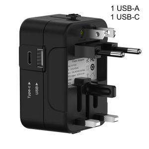 Universal Travel Adapter with Dual USB Port UK to EU Plug Adaptor Wall Charger AC Power Converter World for USA EU UK AUS