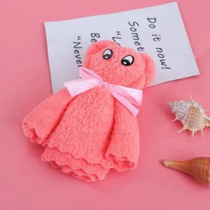 Cute Teddy Bear Folded Towel Hand Towel Cotton Face Towel Mesh Bag GIFT