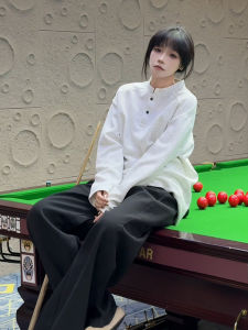 เสื้อฮู้ดคอกลมทรงหลวมสำหรับผู้ชาย เสื้อเชิ้ตชั้นในแบบลำลอง ผ้าฝ้ายผสมโพลีเอสเตอร์ ทรงหลวม ทรงหลวม แขนยาว ปกติ