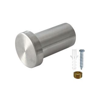 2Pcs Cylindrical Stainless Steel Coat Hook Bathroom Hardware Hanging Clothes HookWall-Mounted Cylindrical 16x35mm Single Hook