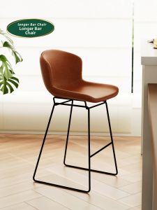NANGUAHEZI | Designer Backrest Bar Stool Nordic Simple Luxury Iron High Chair