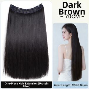 AINIYA | Protein Silk Straight Black Hair Pieces Volumizing