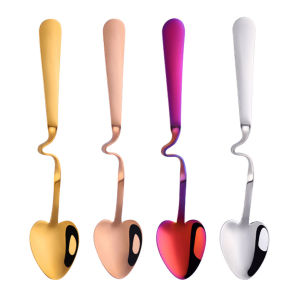 New Arrival: Stainless Steel Heart Spoon & Non-Slip Handle Love Dessert Spoon