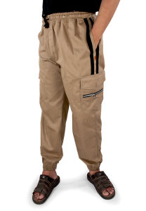Java Seven ISC 412 - Celana Jogger Pinggal Karet Tali elastis Pria Java Seven Warna Coklat