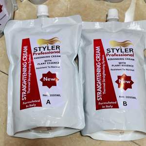 Styler with Plant essence Hair Rebonding Set A+ B Straightening And Neutralizing Rebonding Cream 1000ml x 2 Haircare