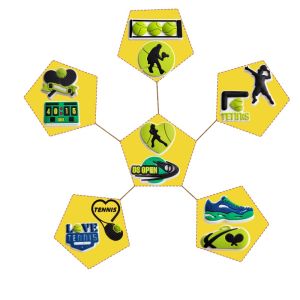 12PCS Cartoon Tennis Series Shoe Charms Colorful PVC Clog Buckle Decorations DIY Craft Supplies Party Favors Kids Birthday Gift