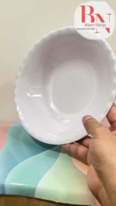 Tô Nhựa Melamine Bèo Màu Trắng