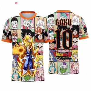 Bandai | Summer 2026Dragon Ball Wukong "Super Saiya" Character Atlas 10 Theme 3D Printed Breathable Quick Drying T-shirt Adult Parent Top