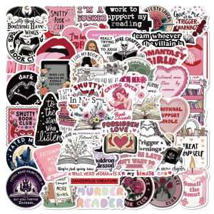 50 Pcs Reading Stickers Waterproof Vinyl Decals for Laptop Journal Phone Thermos Cup Tablet Stationery Notebook Gift