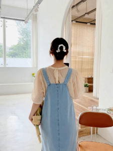 Modern jeans dress womens plus size fashion dresslong adjustable strapsretro cowboy dress