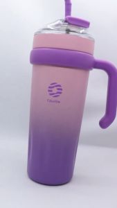 FJbottle - Tumbler Jumbo Gradasi Stainless Steel 1184ML Double Insulated Bottle Tahan Panas dan Dingin Free Sedotan Stainless Steel